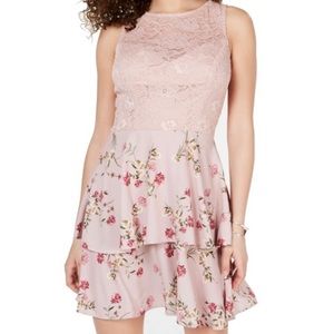 Lace Ruffled Romantic Mini Dress